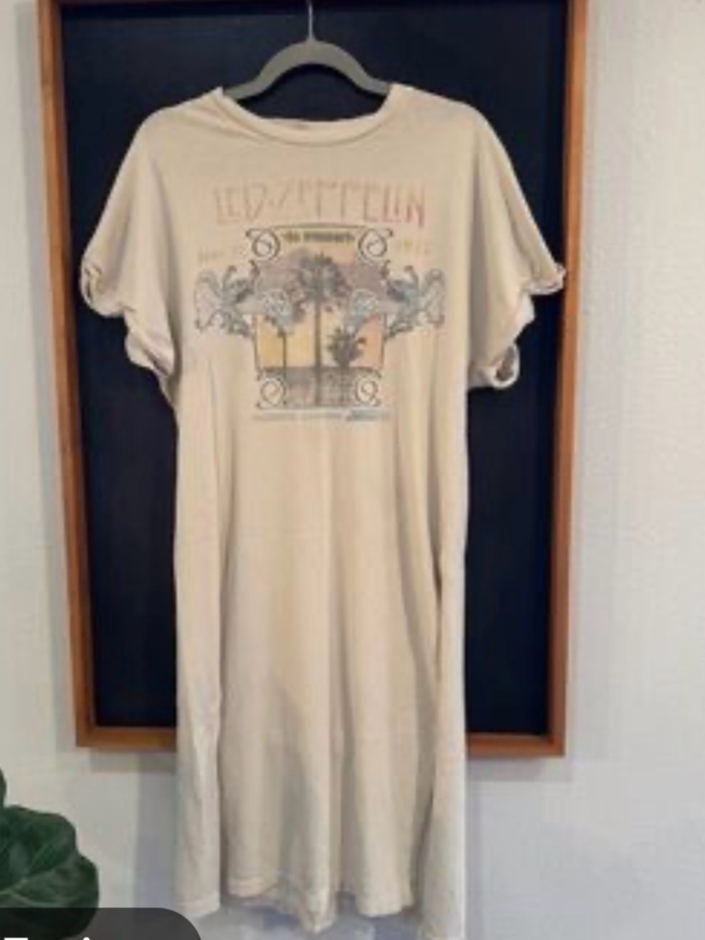 Free People DayDreamer Led Zeppelin tshirt dress size L - Picture 2 of 6